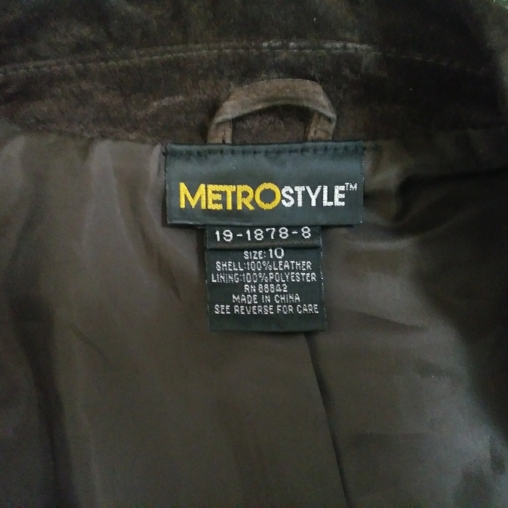 Vintage suede Y2K 2000 jacket MetroStyle chocolate - Picture 5 of 5